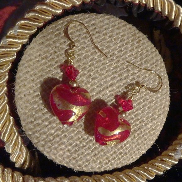 Hand-crafted drop earrings from Czech hearts in four stylish colors - Picture 8 of 12